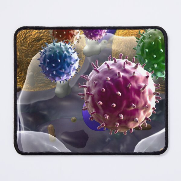 Item preview, LYMPHOCYTE CELL MICROSCOPIC VIEW PHOTO IMAGE MEDICAL LABORATORY SCIENTIST designed and sold by Hippiesole.
