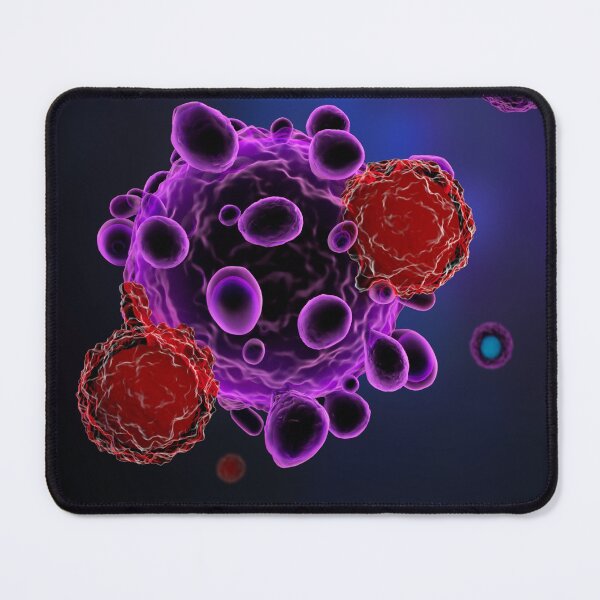 Item preview, T CELLS ATTACKING CANCER CELLS MICROSCOPIC VIEW PHOTO IMAGE MEDICAL LABORATORY SCIENTIST designed and sold by Hippiesole.