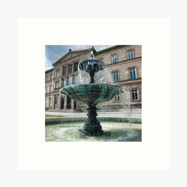 Neue Aula Fountain, Tübingen, Germany Art Print