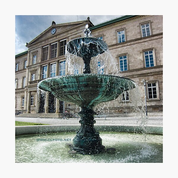 Neue Aula Fountain, Tübingen, Germany Photographic Print