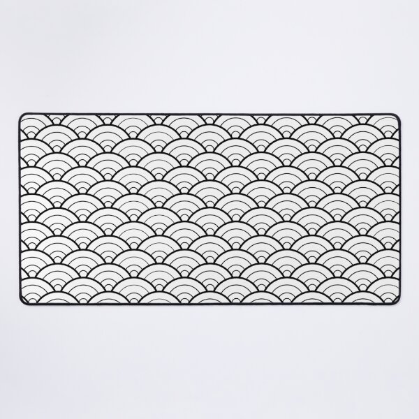 Aperçu de l'œuvre Motif vagues japonaises (noir/blanc) créée et vendue par Design Minds Boutique.