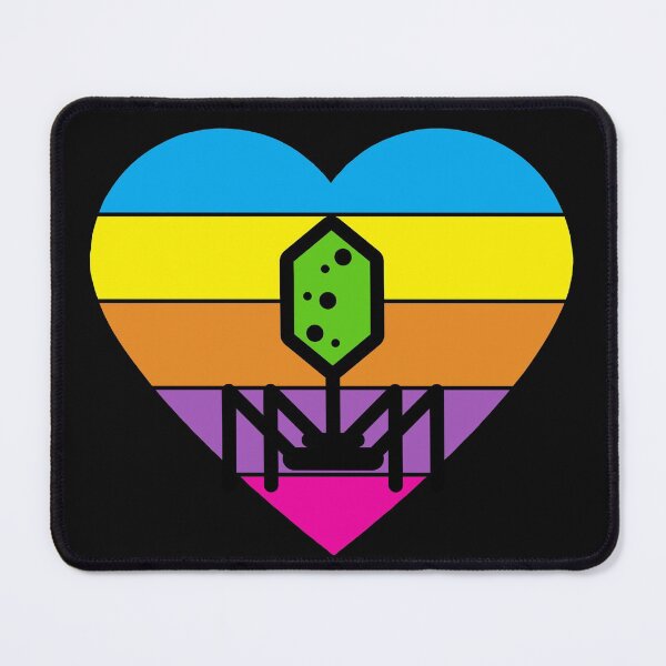 Item preview, PURPLE HEART SHAPED RETRO SUNSET PHAGE BACTERIOPHAGE designed and sold by Hippiesole.