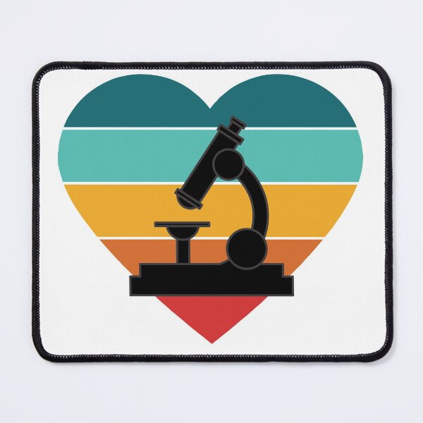 Item preview, BLUE HEART SHAPED RETRO SUNSET MICROSCOPE SCIENCE designed and sold by Hippiesole.