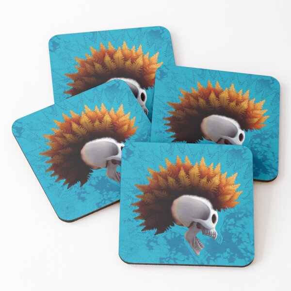 Artikelvorschau, Skull, mohawk, ochre fern, teal, punk entworfen und verkauft von Svitac.