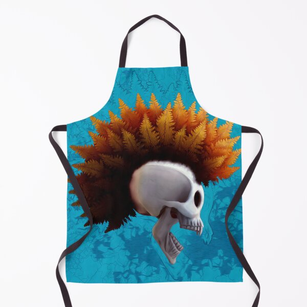 Artikelvorschau, Skull, mohawk, ochre fern, teal, punk entworfen und verkauft von Svitac.
