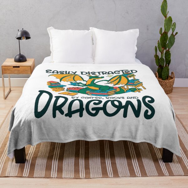 Item preview, Easily Distracted by Coffee Books and Dragons designed and sold by CreationFirm.