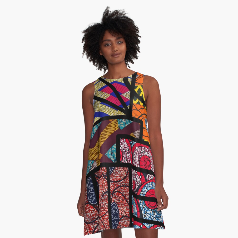 African print A-Line Dress