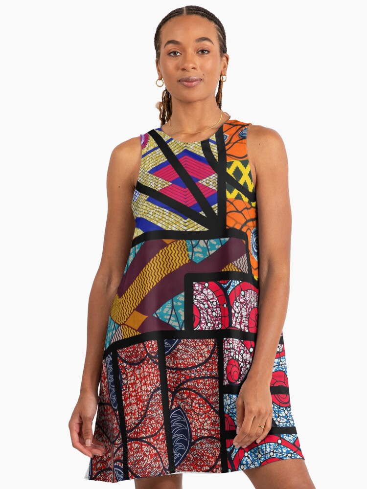 navy blue dress for baby girl BintaRealWax African Dresses for Women A-line Floor-Length Dress  Traditional Ankara Kente Print Evening Dress WY5951 main image 0