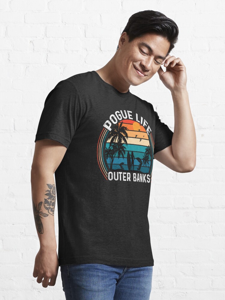 Discover Retro Pogue Life OBX - Beach Palm Tree | Essential T-Shirt 