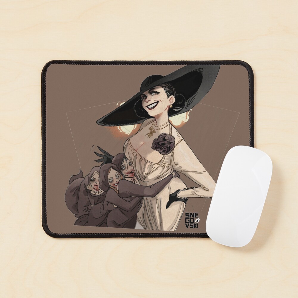 "Lady Dimitrescu Resident Evil Village RE8 " Mouse Pad by MiniPuniArt