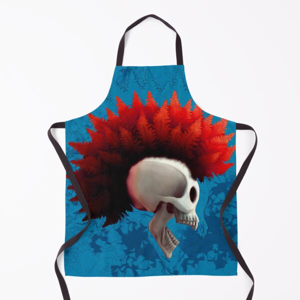 Artikelvorschau, Skull, mohawk, red fern, blue, punk entworfen und verkauft von Svitac.