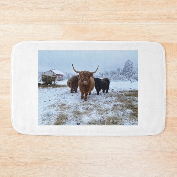 Item preview, Scottish Highland Cattle Cow and Calf in snow 2700 designed and sold by SaarelaHighland.