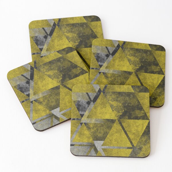 Item preview, Abstract Geometric Yellow and Grey Composition designed and sold by PixelWoosh.