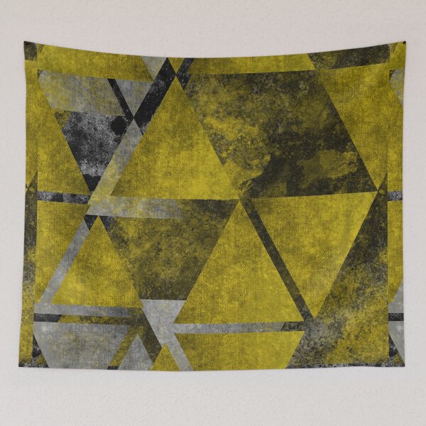 Item preview, Abstract Geometric Yellow and Grey Composition designed and sold by PixelWoosh.