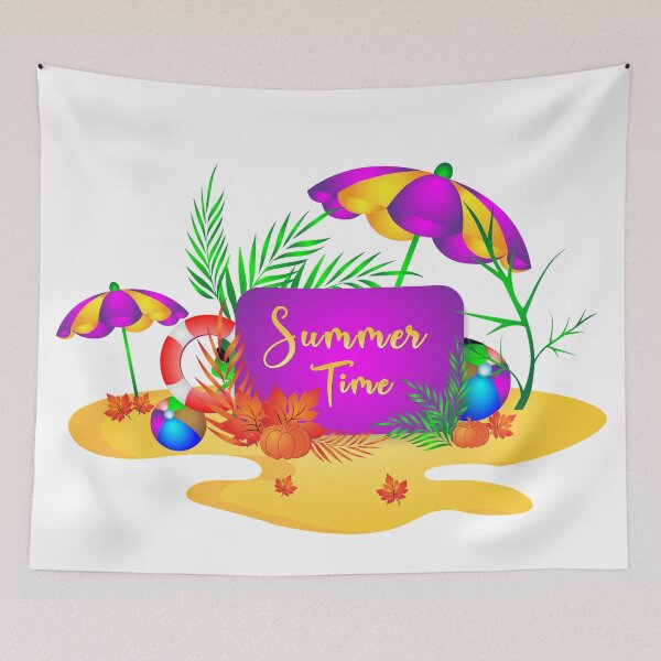 Item preview, hello summer colorful pillow designed and sold by ZieProject.