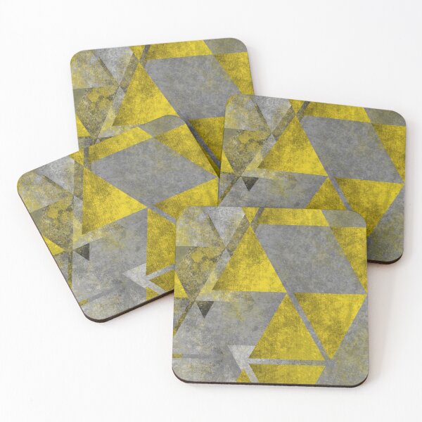 Item preview, Abstract Geometric Yellow Concrete Composition designed and sold by PixelWoosh.