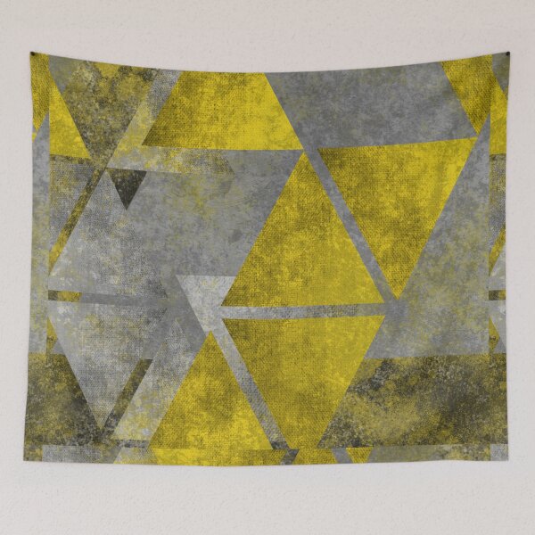 Item preview, Abstract Geometric Yellow Concrete Composition designed and sold by PixelWoosh.