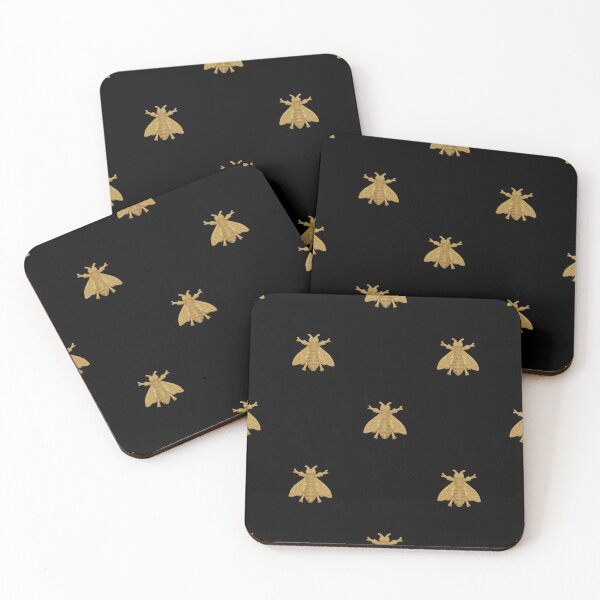 Item preview, Napoleonic Bees ~ Faux Gilt on Blackest Black designed and sold by peacoquette.