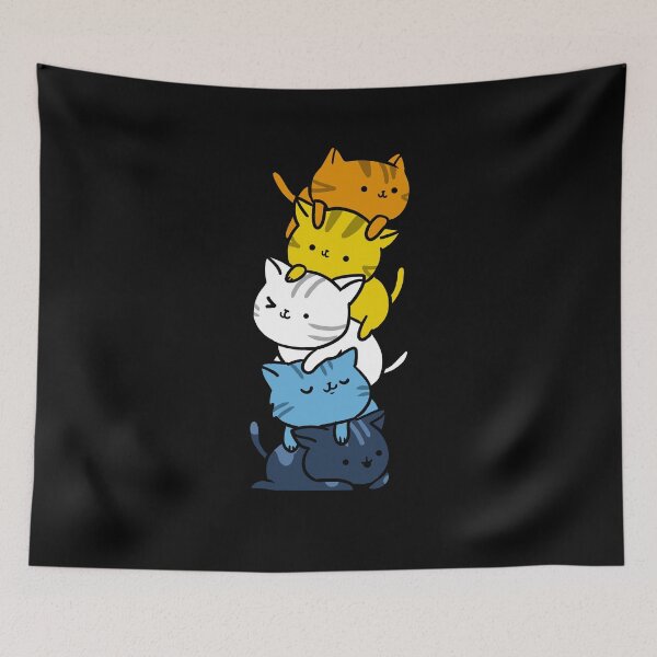 Item preview, Kawaii Cat Pile Aroace Pride Flag designed and sold by queerappear.