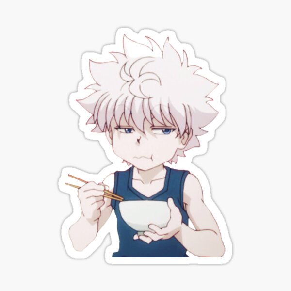 Boy eating sushi/ramen Sticker