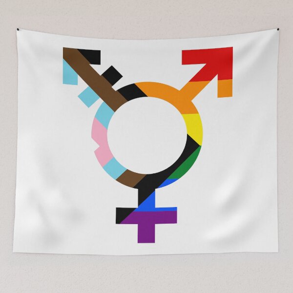 Item preview, Progress Pride Transgender Symbol - LGBTQ Gay Trans Pride Rainbow Flag designed and sold by CoolArtGeek.
