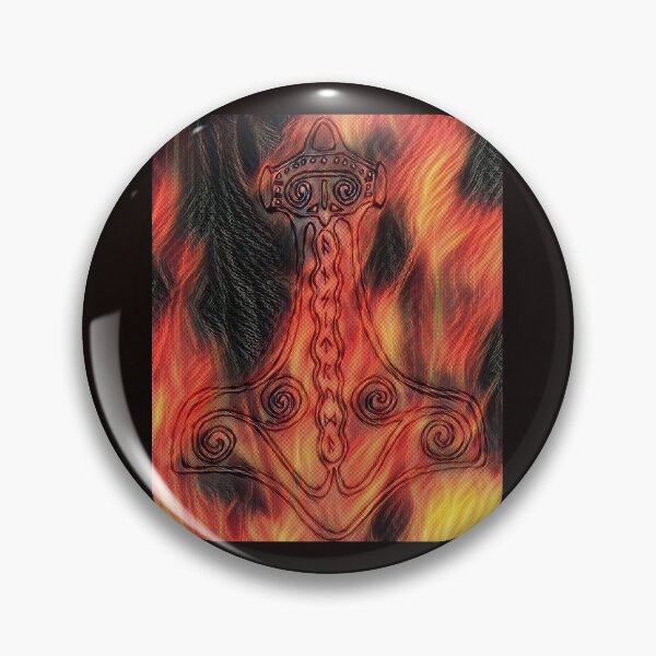 Item preview, Thor's hammer with fire designed and sold by onthethruway.