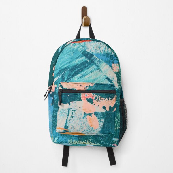 Item preview, Dream in Reality: A vibrant abstract design in blue and peach by Alyssa Hamilton Art designed and sold by Alyssa Hamilton Art.