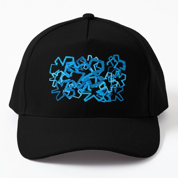Funky Blue Graffiti Flowers Baseball Cap