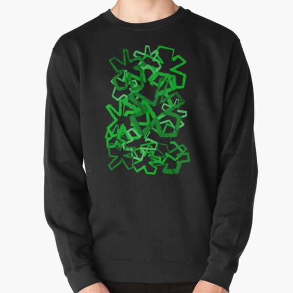 Funky Green Graffiti Flowers Pullover Sweatshirt
