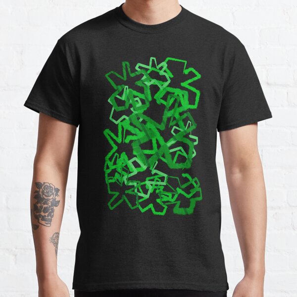 Funky Green Graffiti Flowers Classic T-Shirt