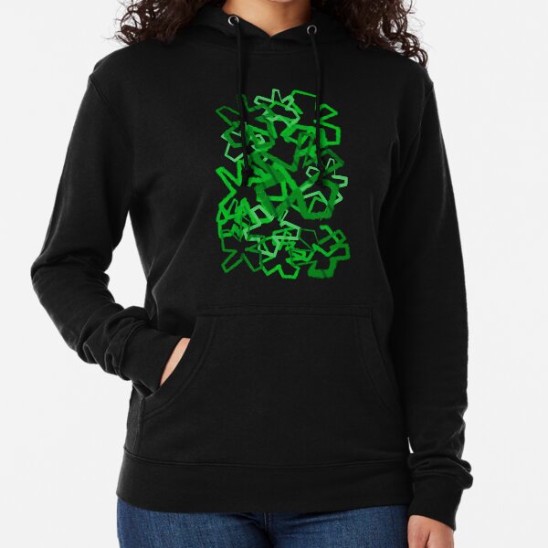 Funky Green Graffiti Flowers Lightweight Hoodie