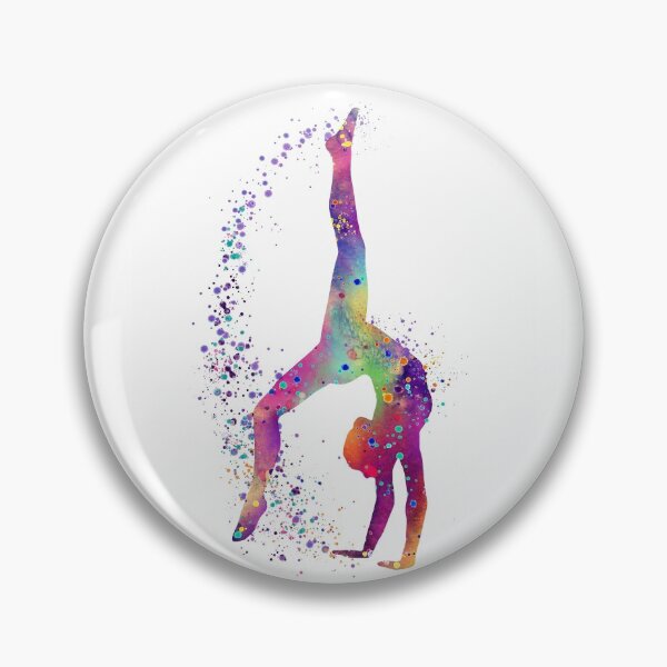 Item preview, Gymnastics Tumbling Girl Watercolor Silhouette designed and sold by LotusGifts.