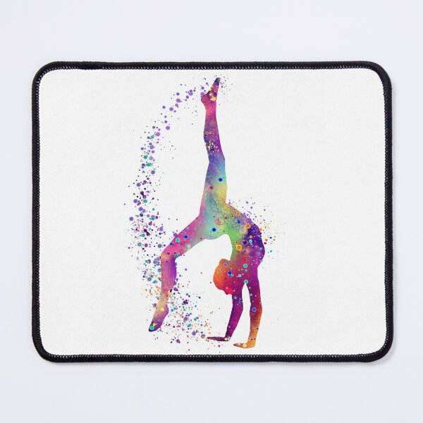 Item preview, Gymnastics Tumbling Girl Watercolor Silhouette designed and sold by LotusGifts.