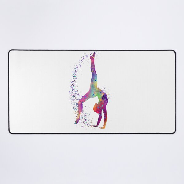 Item preview, Gymnastics Tumbling Girl Watercolor Silhouette designed and sold by LotusGifts.