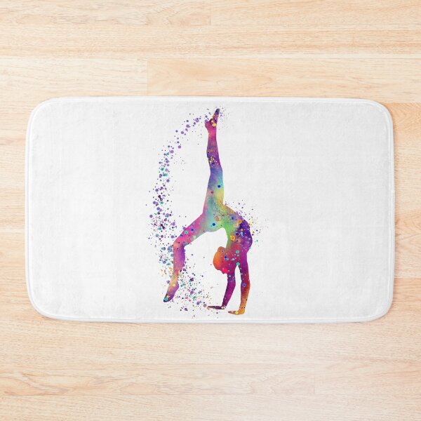Item preview, Gymnastics Tumbling Girl Watercolor Silhouette designed and sold by LotusGifts.