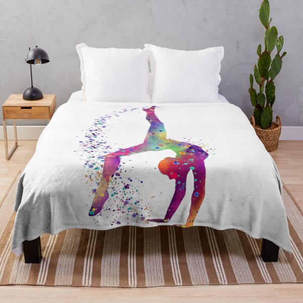 Item preview, Gymnastics Tumbling Girl Watercolor Silhouette designed and sold by LotusGifts.