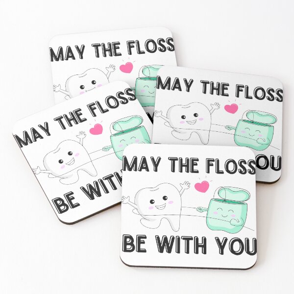 Item preview, May The Floss Be With You Dental Floss Pun designed and sold by bykatiekathleen.