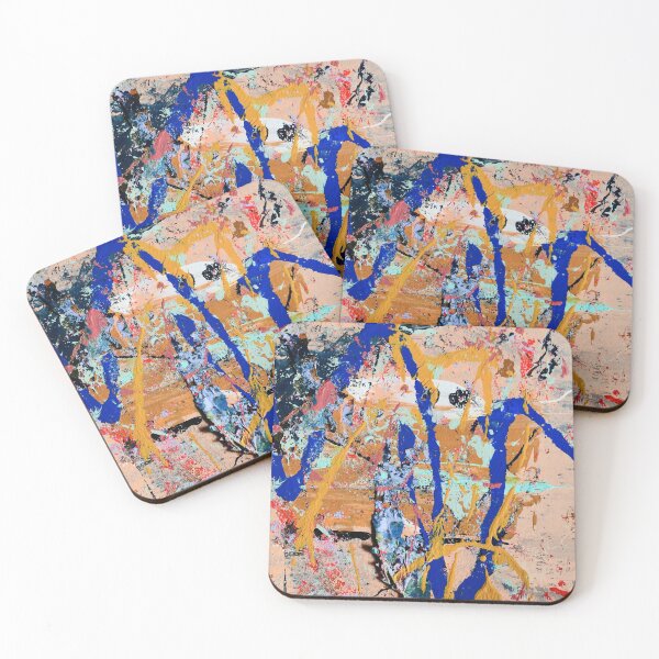 Item preview, Transformation: A vibrant abstract design in pink, blue and yellow by Alyssa Hamilton Art designed and sold by Alyssa Hamilton Art.