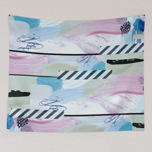 Item preview, Acrylic Stripped Taped Collage Patterned designed and sold by Designs By YL.