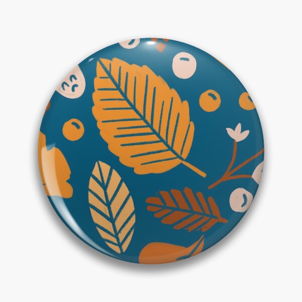 Item preview, Autumn Leaves on Blue designed and sold by latheandquill.