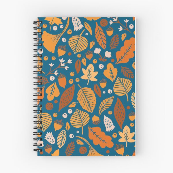 Item preview, Autumn Leaves on Blue designed and sold by latheandquill.