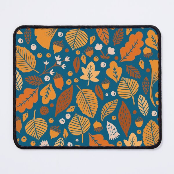 Item preview, Autumn Leaves on Blue designed and sold by latheandquill.