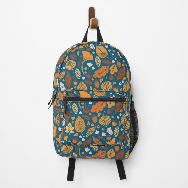 Item preview, Autumn Leaves on Blue designed and sold by latheandquill.