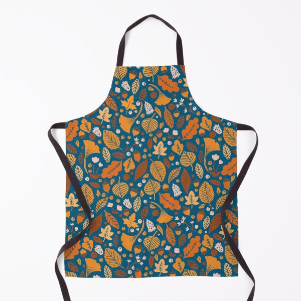Item preview, Autumn Leaves on Blue designed and sold by latheandquill.