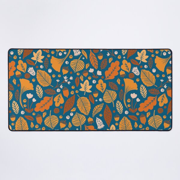 Item preview, Autumn Leaves on Blue designed and sold by latheandquill.