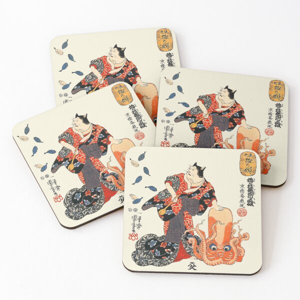 Item preview, Utagawa Kuniyoshi, Cat Impersonating a Scene from Kabuki, 1847 designed and sold by LeeLuckyLee.