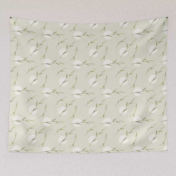 Item preview, Simple floral print Japanese-inspired pastel rede designed and sold by Pinistica.