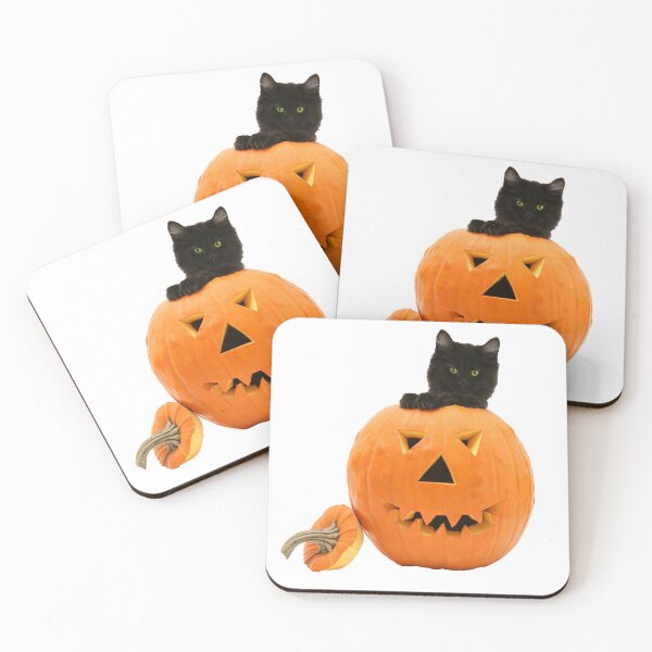 Item preview, Black Kitten in a Halloween Jack O' Lantern Pumpkin designed and sold by ScienceSource.