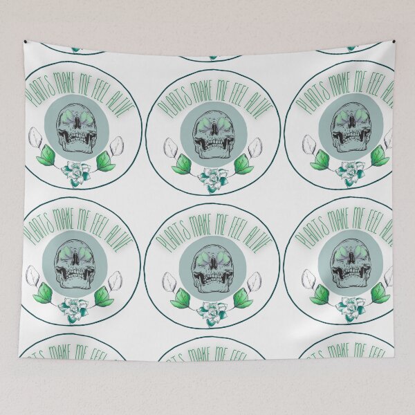 Item preview, Plants Make Me Feel Alive Skull designed and sold by WeirdGirlGFX.