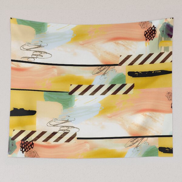 Item preview, Acrylic Stripped Taped Collage Patterned designed and sold by Designs By YL.